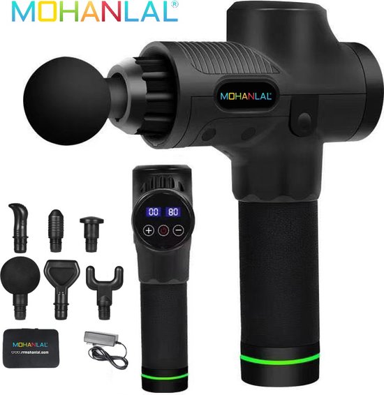 MOHANLAL® XL Massageapparaat Zwart met 6 Massagekoppen - MOHANLAL® - €119,95