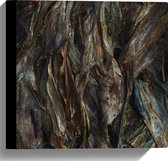 WallClassics - Canvas  - Bruine Bladeren - 30x30 cm Foto op Canvas Schilderij (Wanddecoratie op Canvas)