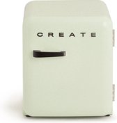 CREATE - Tafelmodel koelkast - Capaciteit 48 L - 1 planken - Handvat Zwart - Pastelgroen - RETRO FRIDGE