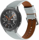 By Qubix leren bandje 20mm - Grijs - Geschikt voor Samsung Galaxy Watch 6 - Galaxy Watch 6 Pro - Galaxy Watch 5 - Galaxy Watch 5 Pro - Galaxy Watch 4 - Galaxy Watch 4 Classic