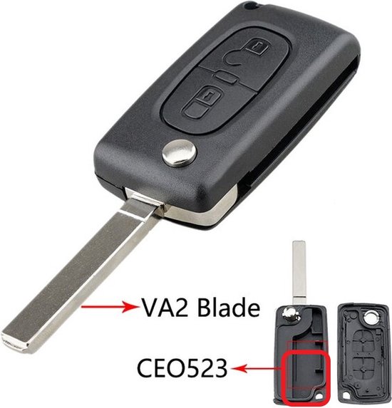 Etui clé voiture 2 boutons CEO536-VA2 avec batterie Sony adapté