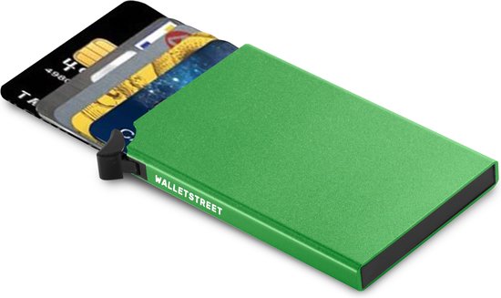 Walletstreet Uitschuifbare Pasjeshouder CB collection-Walletstreet Aluminium Creditcardholder/Creditcardhouder Card Protector Anti-Skim/ RFID Card Protector 7 Pasjes – Groen/Green