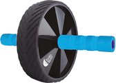 LongFit Sport Buikspierwiel - Ab Trainer - Ab Roller Wheel - Trainingswiel - Blauw/zwart - wiel Ø 19 cm