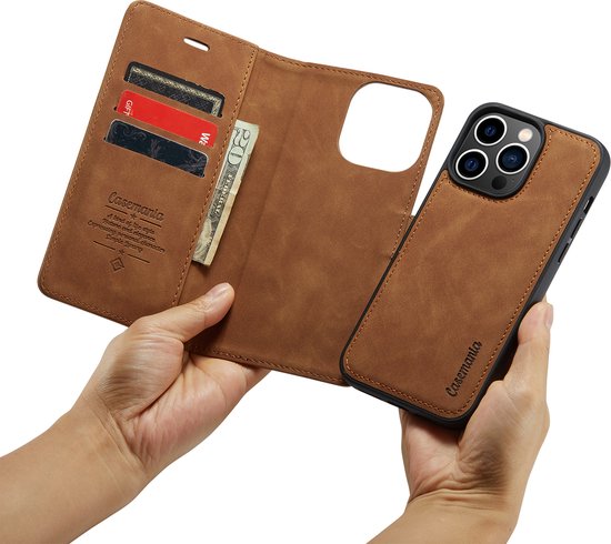 Apple iPhone 14 Pro Max Casemania Case Sienna Brown - Étui livre magnétique 2 en 1