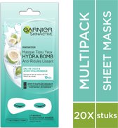 Garnier Skinactive Face Sheet Oogmasker - Kokosnoot en Hyaluronzuur - 5 stuks - Voordeelverpakking