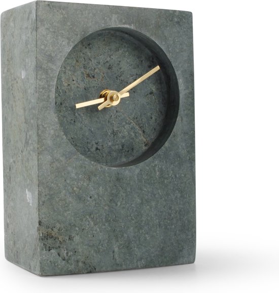 Horloge de table 13xH20cm marbre vert Zone