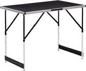 Furnibella - 1 Table de pique-nique table de camping pliable et réglable en hauteur, Table de balcon en aluminium et MDF, Zwart