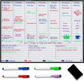 LAUWG - Magnetische Weekplanner Whiteboard Koelkast - Weekmenu Planner - Famillieplanner - Organiseer en voorkom zo stress in je leven
