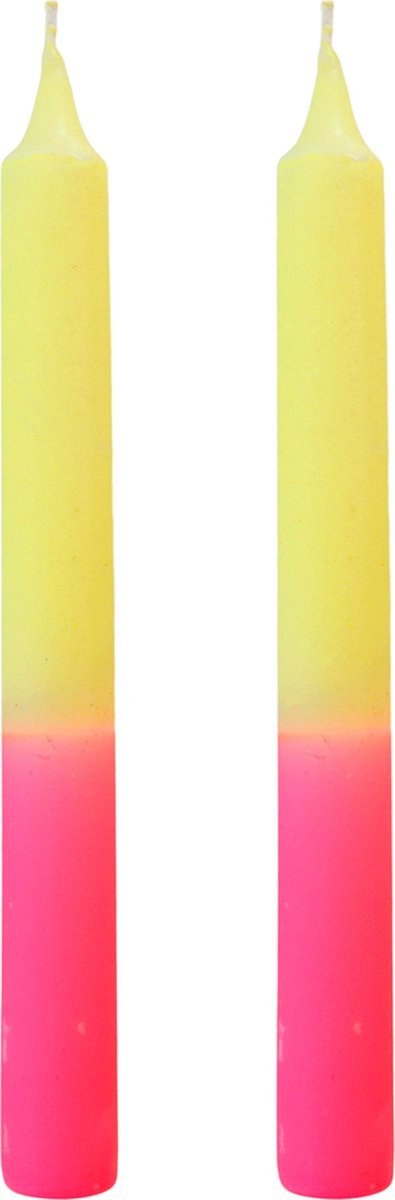 SENZA Duo Dinerkaarsen Geel/Roze /2