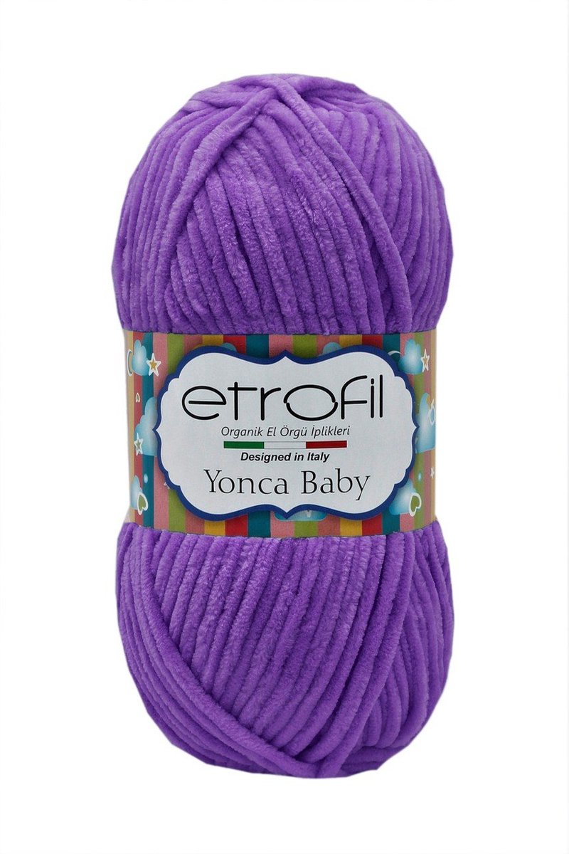 Etrofil Velvet Garen-Yonca Baby - Purper No 70608 - 4 mm - Breien - Haken - Weven - Amigurumi