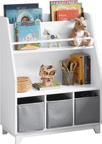 Mara Boekenkast - Voor Kinderen - Boekenrek - Opbergrek Kinderspeelgoed - Tijdschriftenrek - Met Vakken - MDF - ‎28 x 63 x 80 cm