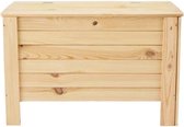 Houten kist met klepdeksel - 80 x 51 x 39 cm - inhoud 100L - grenen hout - eenvoudige montage - opbergkisten