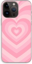 Case Company® - Hoesje geschikt voor iPhone 14 Pro Max hoesje - Hart Roos - Soft Cover Telefoonhoesje - Bescherming aan alle Kanten en Schermrand