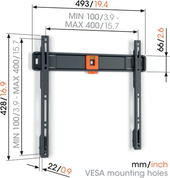 Vogel's TVM 1406 Support mural fixe pour téléviseur 32" - 77"