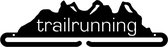 Trailrunning Medaillehanger zwarte coating - staal - (35cm breed) - Nederlands product - incl. cadeauverpakking - sportcadeau - medalhanger - medailles - muurdecoratie