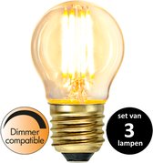 Soft Glow Kogellamp - E27 - 4W - Dimbaar -Super Warm Wit (< 2200K) - set van 3