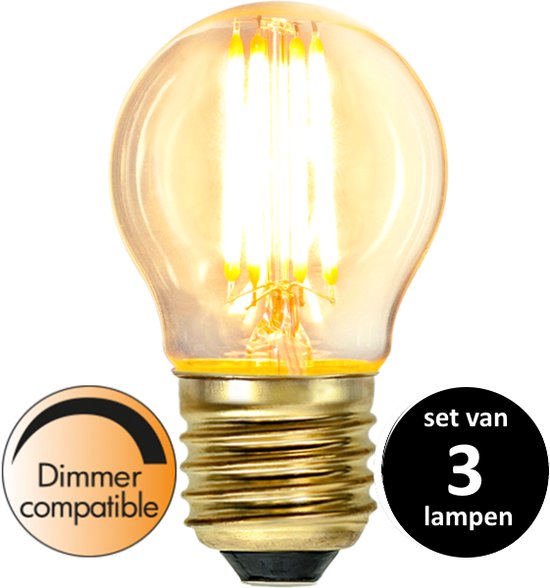 Soft Glow Kogellamp - E27 - 4W - Dimbaar -Super Warm Wit (< 2200K) dimbaar
