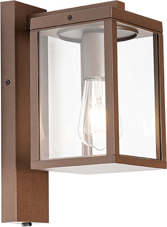 Applique Murale Extérieure Qazqa Denmark - 2 Lumières, Finition Rouille Fumée - IP44 - Dimmable - Pour Espaces Abrités