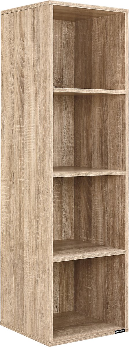 Casaria® Bücherregal mit 4 Fächer 106x30x30cm Kippschutz Bodenschoner