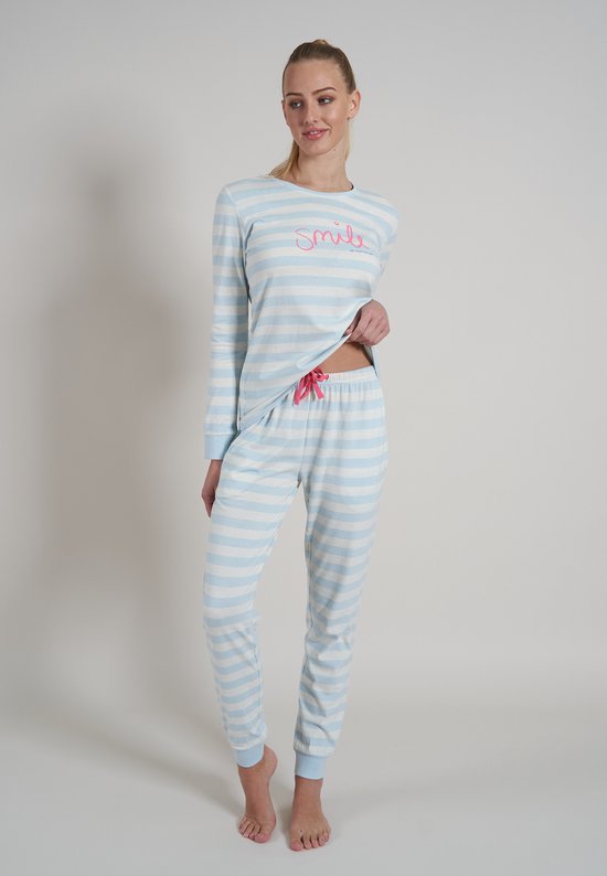 Tom Tailor Pure Cotton Dames Pyjamaset - blauw - Maat 42