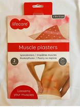 Lifecare Muscle Plasters - Spierpleisters - Warmte Pleisters - Rood / Wit - Voor soepele spieren - 18 x 12 cm - 2x 2 Stuks