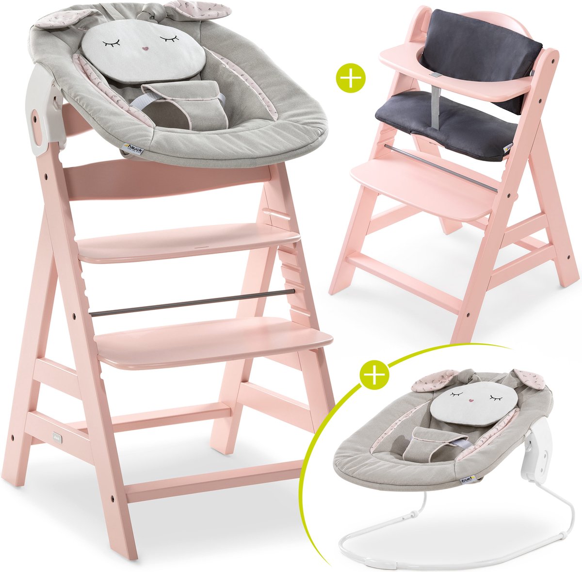 Hauck Alpha Plus Kinderstoel Newborn Set - 4-Delig Houten Meegroeistoel