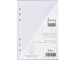 A5 Aanvulling / Navulling geschikt voor o.a. Filofax (Clipbook), Vultera Losbladige Planners 50 Vel, 120g/m² Smal Gelinieerd Wit Papier + EXTRA een 15cm Clipliniaal