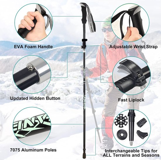 CCKOLE 7075 telescopische nordic walking stokken verstelbare