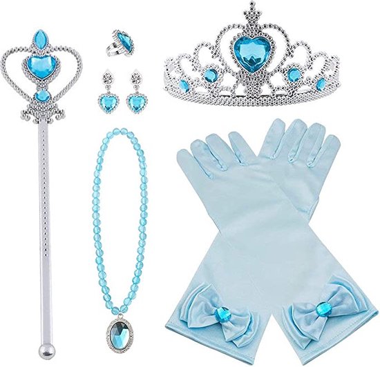 Het Betere Merk - Prinsessen paars/lila accessoireset 6-delig - handschoenen, kroon,... | bol