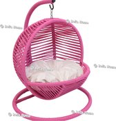 Bella Home Simba - Mini Hangstoel - Kat - Hond - Roze - Creme kussen