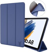 Hoes geschikt voor Samsung Galaxy Tab A8 2021 / 2022 - Trifold Smart Cover Book Case Leer Tablet Hoesje Blauw