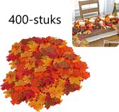 Herfstdecoratie 400-stuks Herfst Esdoorn Bladeren | herfstbladeren 8 x 6.5cm | gekleurde nep bladeren | kleur blad geel oranje rood | herfstkleuren kunstbladeren | kunstmatige decoratie herfstblad