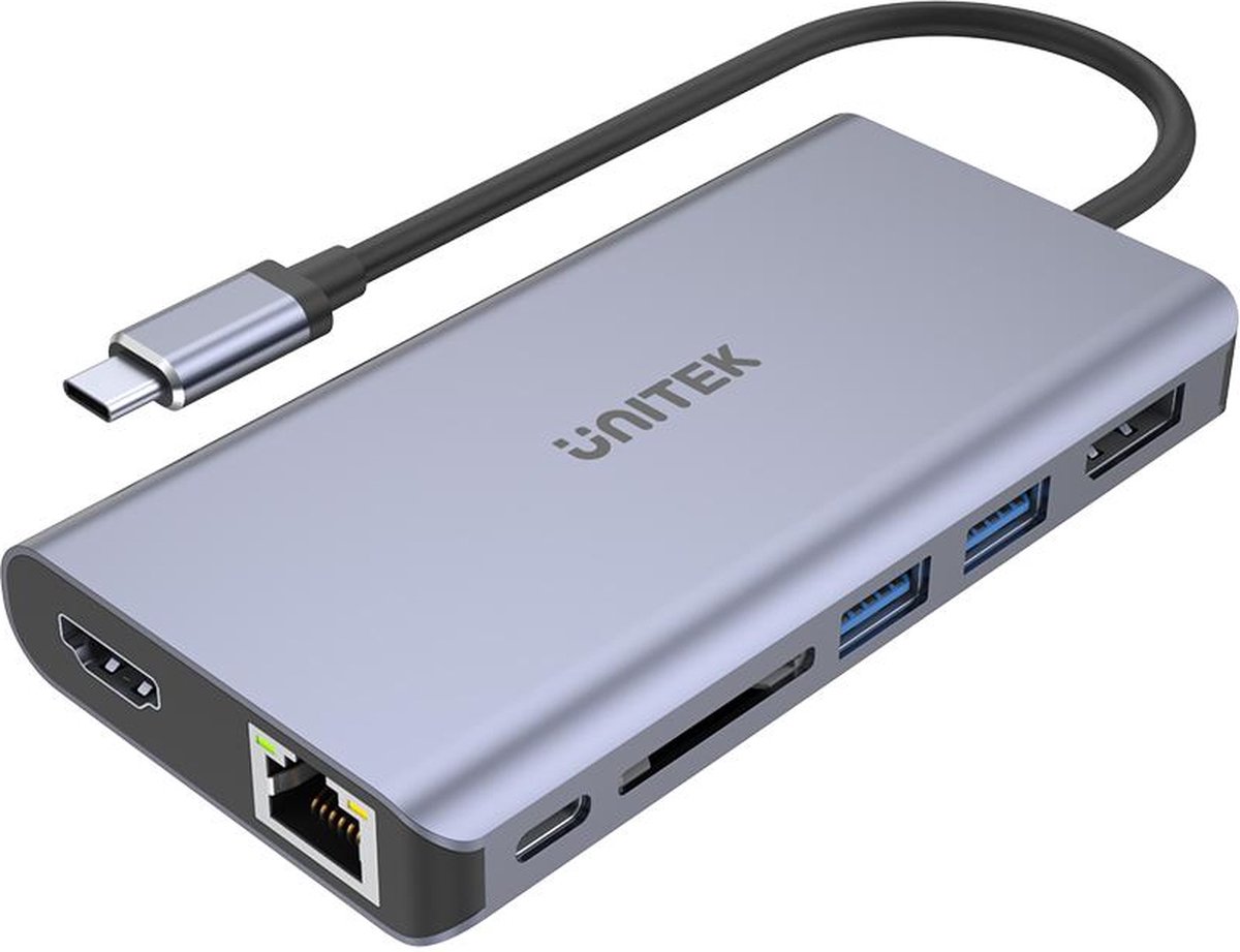 UNITEK uHUB S7 USB 3.2 Gen 1 (3.1 Gen 1) Type-C Grijs