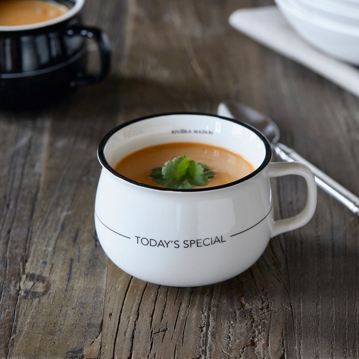 Riviera Maison Soepkom met Oor Today's Special Soup Bowl Wit
