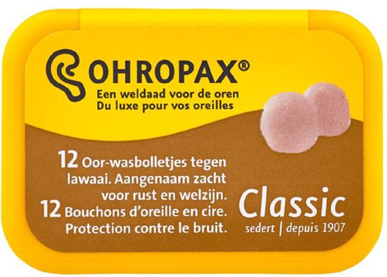 Ohropax Classic Wasbolletjes -  Oordoppen - 12 stuks
