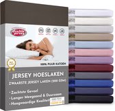 Double Jersey Hoeslaken - Hoeslaken 200x200+30 cm - 100% Katoen  Taupe