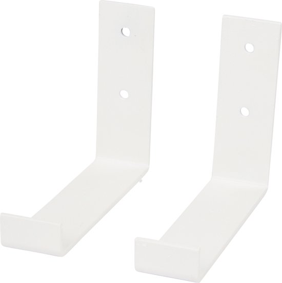Marcellis - Support d'étagère industriel - Pour étagère 15cm - blanc mat - acier - matériel de montage + embout de vis inclus - type 4