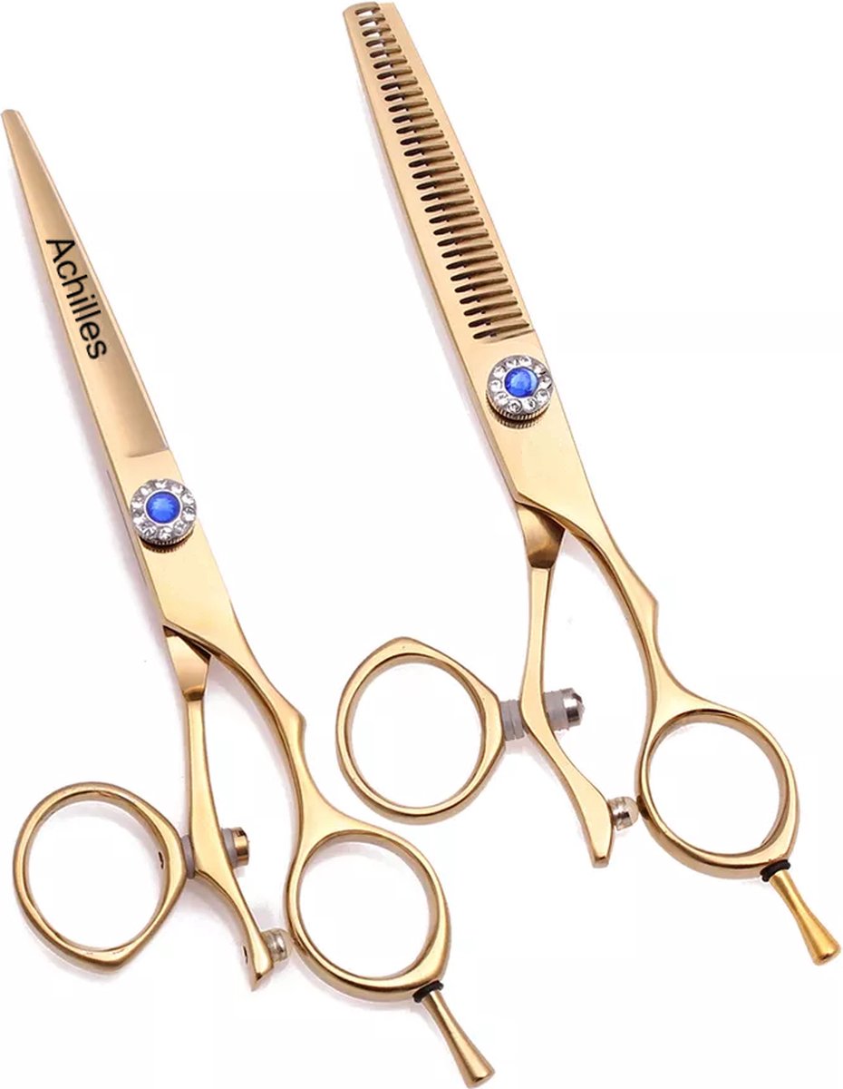 Achilles® Golden Schaar Set 6 Inch + Kam - Schaar & Coupeschaar - Kappersschaar