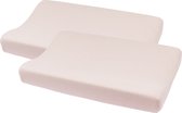 Meyco Baby Uni aankleedkussenhoes - 2-pack - badstof - soft pink - 50x70cm