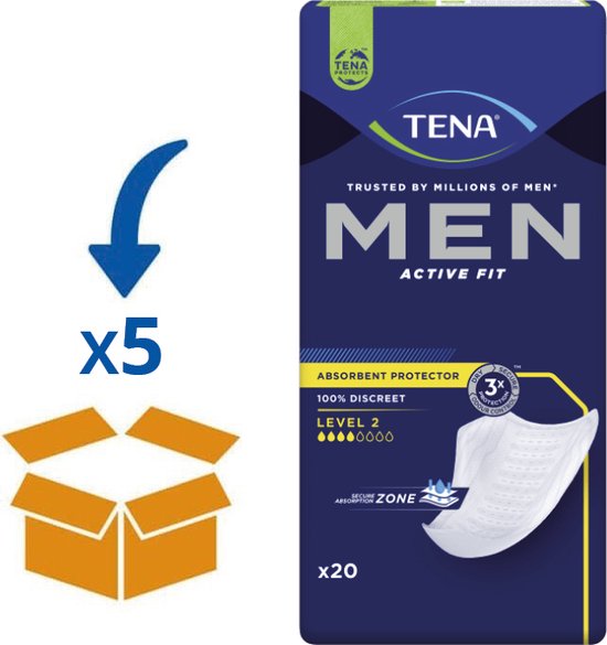 TENA Men Level 2 Active Fit - 5 x 20 stuks - TENA