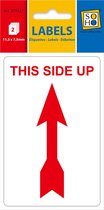 Sticker - THIS SIDE UP - Rood - Voor Verzenddoos - 10 stuks