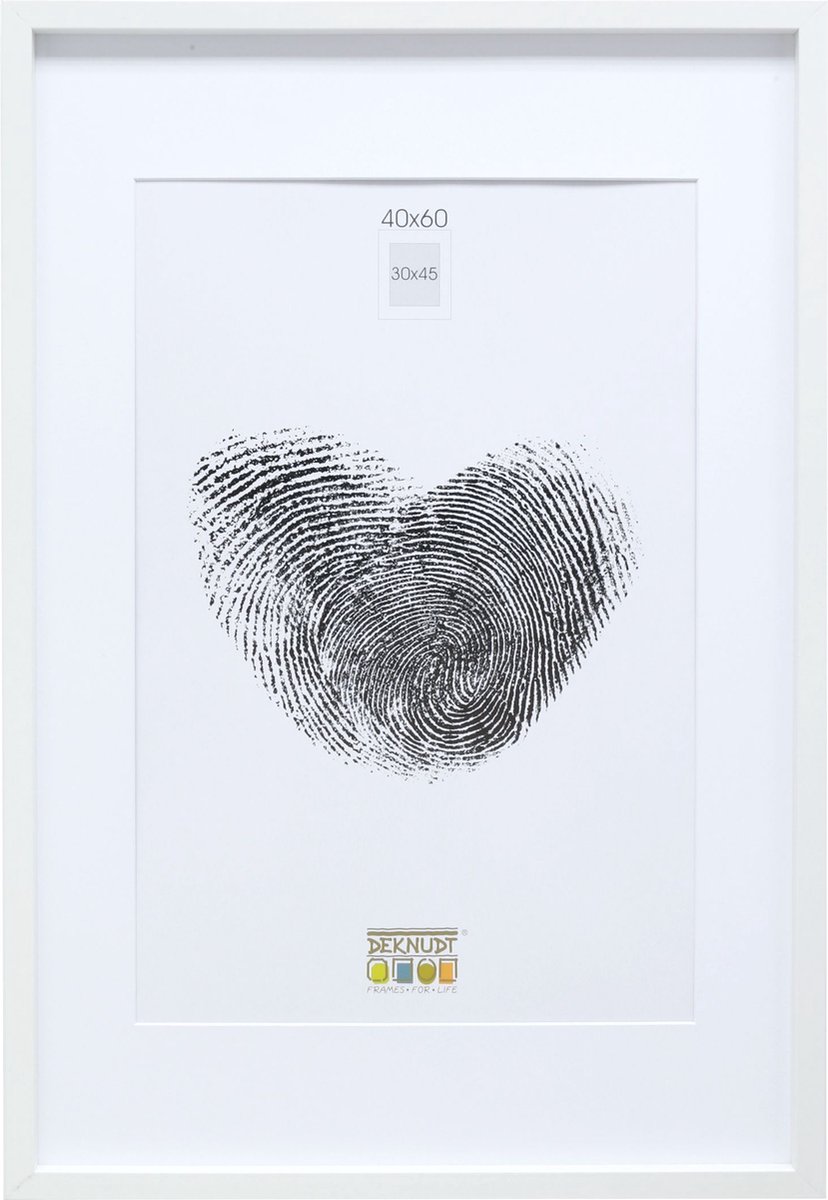 Deknudt Frames fotolijst - wit met passe-partout - 30x45 cm / 40x60 cm