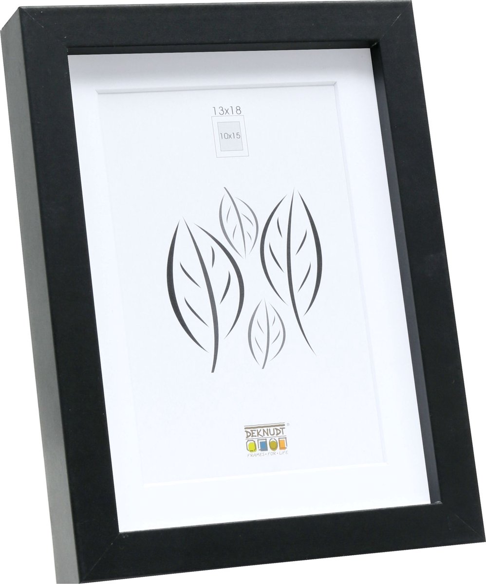 Deknudt Frames fotolijst - zwart met passe-partout - 10x15 / 13x18 cm