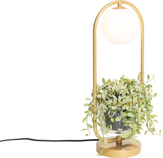 QAZQA isabella - Lampe de table Art Deco - 1 lumière - H 50 cm - Or/ laiton - Salon | Chambre à coucher | Cuisine