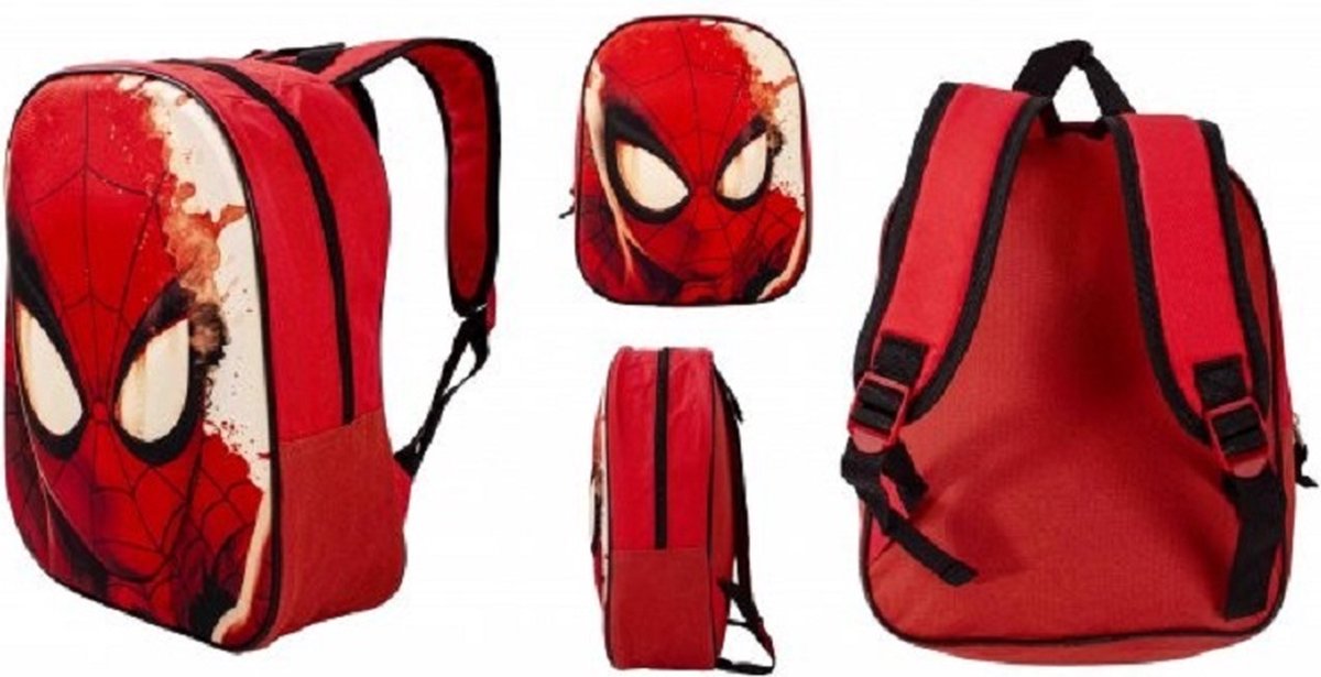 Spiderman rugtas 3D - rood - Spider-Man rugzak - 30 x 25 cm.