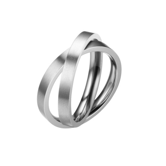 Ring d'anxiété - (2 anneaux) - Ring de stress - Ring Fidget - Ring d'anxiété pour doigt - Ring tournant - Ring tournant - Argent- Argent - (19,00 mm / Taille 60)