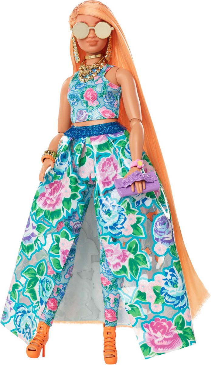 Barbie Extra Fancy Pop - Blond - Gebloemde set - Pop