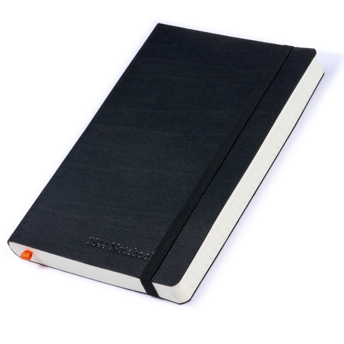Notitieboek - Notebook A5 - Cadeau voor man - Cadeau voor vrouw - Notitieboekje - Handgemaakt van leer - Notebook - Notitieblok - Midnight Black - zwart - 1844 Notebooks