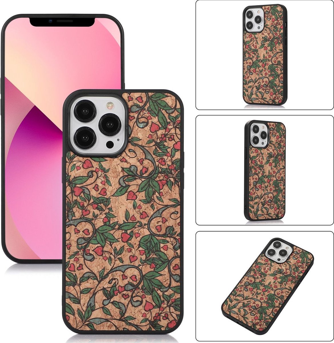 Mobigear Hoesje geschikt voor Apple iPhone 14 Telefoonhoesje Flexibel TPU | Mobigear Cork Backcover | iPhone 14 Case | Back Cover - Model 4