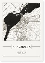 Stadskaart Harderwijk - Plattegrond Harderwijk – city map – Forex muurdecoratie 30 x 40 cm